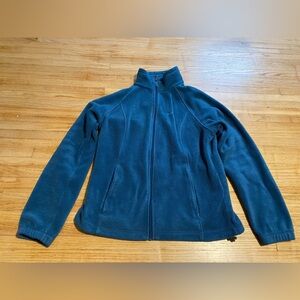 Columbia Women L Large Navy Blue Fleece Full Zip-Up Jacket